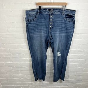 Kut from the Kloth Women's Ankle Cropped Straight Leg Jeans High Rise Size 24